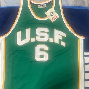 Green U.S.F. 6 Jersey Bill Russell University of San Francisco